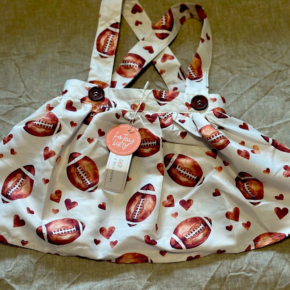 Football Print Baby Suspender Skirt
